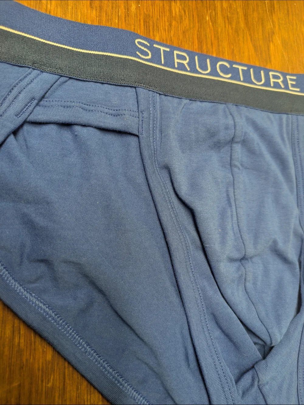 Sm 28-30 Structure Men’s Sport Briefs 2 Pk Blue, Orange 95% Cotton Soft Stretch